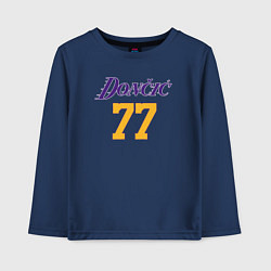 Лонгслив хлопковый детский Number 77 Doncic, цвет: тёмно-синий