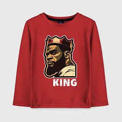 Лонгслив хлопковый детский Король Леброн Джеймс, цвет: красный