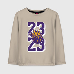 Лонгслив хлопковый детский Король Леброн Джеймс, цвет: миндальный