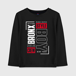 Лонгслив хлопковый детский Bronx style, цвет: черный