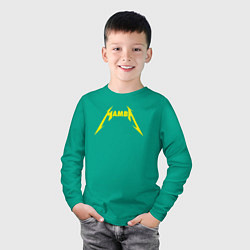 Лонгслив хлопковый детский Mamba basketball, цвет: зеленый — фото 2