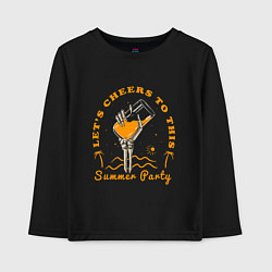 Лонгслив хлопковый детский Summer party, цвет: черный