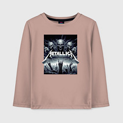 Лонгслив хлопковый детский Thrash metal - Metallica, цвет: пыльно-розовый