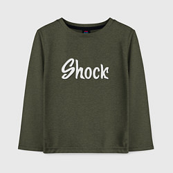 Лонгслив хлопковый детский Shock, цвет: меланж-хаки