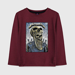 Лонгслив хлопковый детский Metallica - playbill, цвет: меланж-бордовый