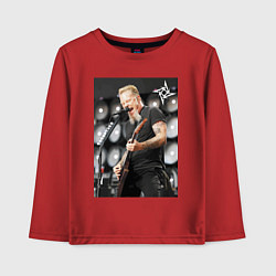 Лонгслив хлопковый детский James Alan Hatfield - Metallica, цвет: красный