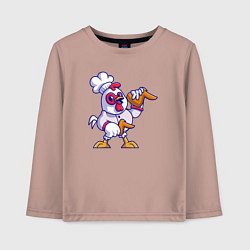 Лонгслив хлопковый детский Петушок повар, цвет: пыльно-розовый