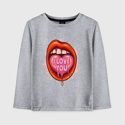 Лонгслив хлопковый детский I love you, цвет: меланж