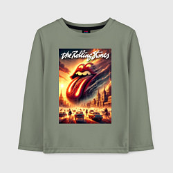 Лонгслив хлопковый детский Logo of the Rollings Stones, цвет: авокадо