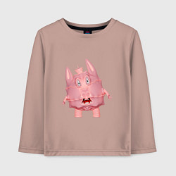 Лонгслив хлопковый детский Cartoon monster pink, цвет: пыльно-розовый