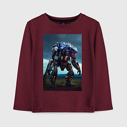 Лонгслив хлопковый детский Робот в стиле Horizon, цвет: меланж-бордовый