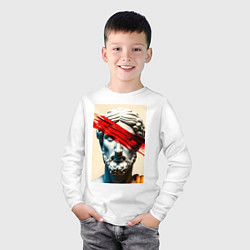 Лонгслив хлопковый детский Штрих на античной статуе, цвет: белый — фото 2