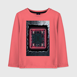 Лонгслив хлопковый детский Что внутри, цвет: коралловый