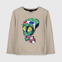 Лонгслив хлопковый детский Пришелец в кино, цвет: миндальный