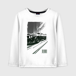 Лонгслив хлопковый детский Гоночный спорткар, цвет: белый