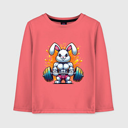 Лонгслив хлопковый детский Gym bunny barbell, цвет: коралловый