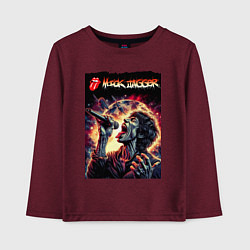 Лонгслив хлопковый детский Rolling Stones singer Mick Jagger, цвет: меланж-бордовый