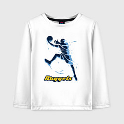 Лонгслив хлопковый детский Nuggets baller, цвет: белый