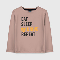 Лонгслив хлопковый детский Есть спать ехать, цвет: пыльно-розовый