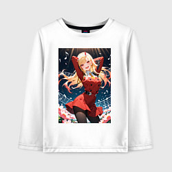 Лонгслив хлопковый детский Марин Китагава косплей 002 Darling in the Franxx, цвет: белый
