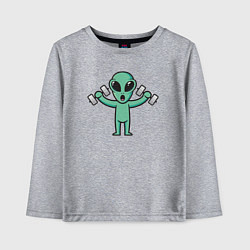 Лонгслив хлопковый детский Инопланетянин спортсмен, цвет: меланж