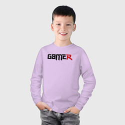 Лонгслив хлопковый детский Gamer, цвет: лаванда — фото 2