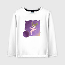 Детский лонгслив Девочка в космосе