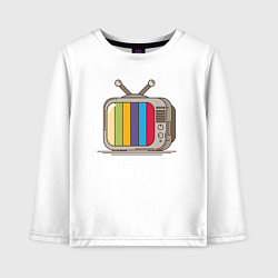 Лонгслив хлопковый детский Retro television, цвет: белый