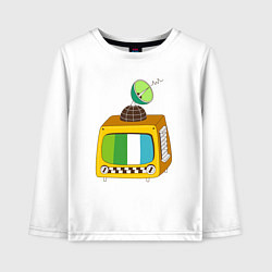 Лонгслив хлопковый детский Спутниковое тв, цвет: белый