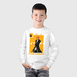 Лонгслив хлопковый детский Bleach Kurosaki Ichigo, цвет: белый — фото 2