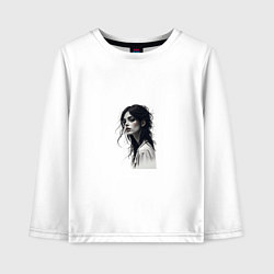 Лонгслив хлопковый детский Мрачная красота, цвет: белый