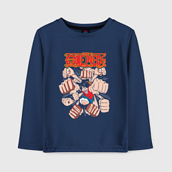 Лонгслив хлопковый детский Ванпис Луффи кулак, цвет: тёмно-синий