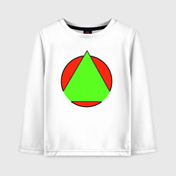 Лонгслив хлопковый детский Треугольник в круге, цвет: белый