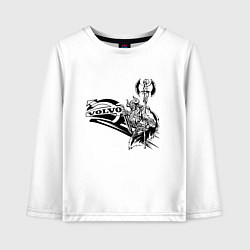 Лонгслив хлопковый детский Викинг вольво, цвет: белый