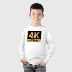 Лонгслив хлопковый детский 4K Ultra высокое качество, цвет: белый — фото 2