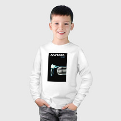 Лонгслив хлопковый детский Haval sport фара и бампер, цвет: белый — фото 2