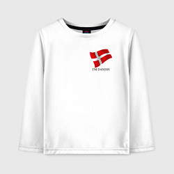 Лонгслив хлопковый детский Я Датчанин - патриотизм, цвет: белый