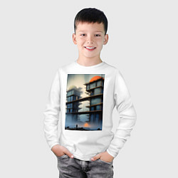 Лонгслив хлопковый детский Архитектурный скелет, цвет: белый — фото 2