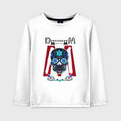 Лонгслив хлопковый детский Depeche Mode - Memento mori mexico skull white, цвет: белый