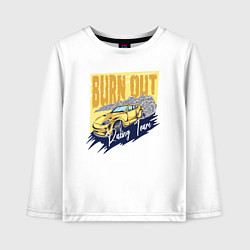 Лонгслив хлопковый детский Burn out, цвет: белый