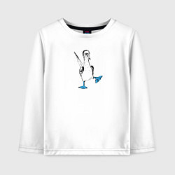Детский лонгслив Морская птица голубоногая олуша танцует
