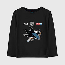 Лонгслив хлопковый детский Сан Хосе Шаркс - НХЛ команда, цвет: черный