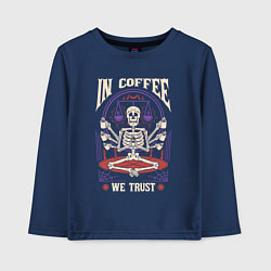 Детский лонгслив In coffee we trust