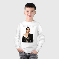 Лонгслив хлопковый детский Билли Айлиш в черном костюме, цвет: белый — фото 2