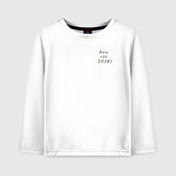 Лонгслив хлопковый детский Друзья художники how you doin, цвет: белый