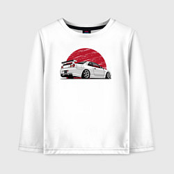 Лонгслив хлопковый детский Nissan Skyline art, цвет: белый