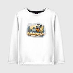Лонгслив хлопковый детский Разбираюсь в себе - пес скрипач, цвет: белый