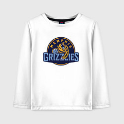 Лонгслив хлопковый детский Memphis Grizzlies - NBA, цвет: белый