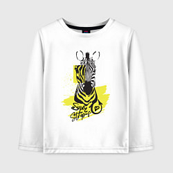 Детский лонгслив Зебра на желтом