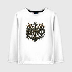Лонгслив хлопковый детский ВМФ большой якорь, цвет: белый